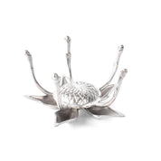 Mid-Century Silver-Tone Flower Ashtray with Removable Petals