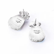 Signed Ruth Ann Begay Navajo Sterling Silver & Turquoise Stud Earrings