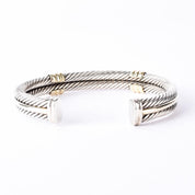 David Yurman 18K Gold & Sterling Silver Triple Cable Cuff Bracelet