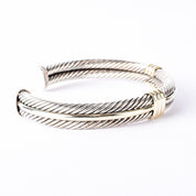 David Yurman 18K Gold & Sterling Silver Triple Cable Cuff Bracelet