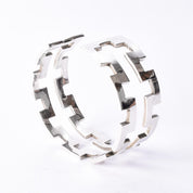 Charles Albert Sterling Silver Geometric Cuff Bracelet
