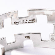 Charles Albert Sterling Silver Geometric Cuff Bracelet
