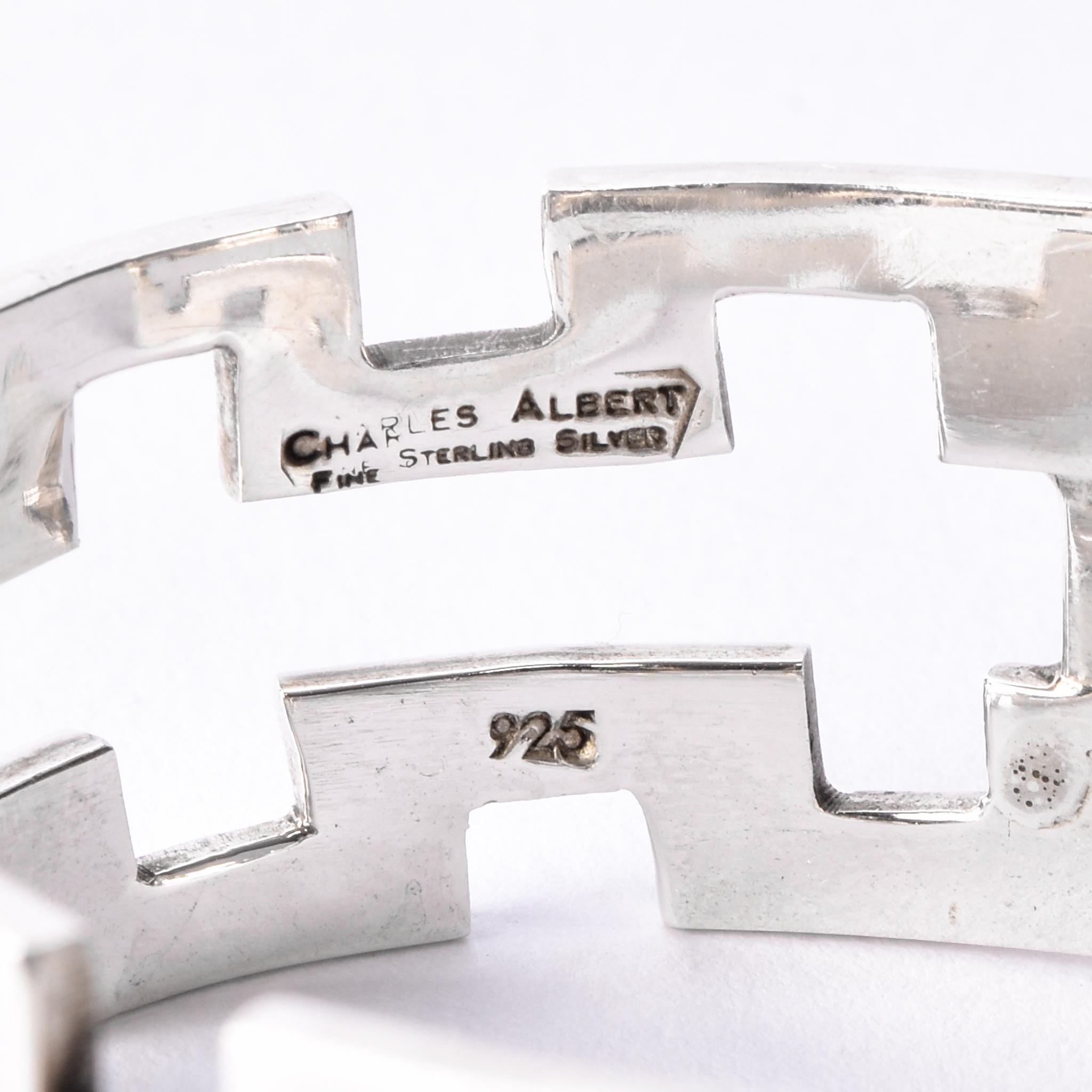 Charles Albert Sterling Silver Geometric Cuff Bracelet