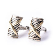 David Yurman 14K Gold & Sterling Silver Cable X Crossover Cufflinks