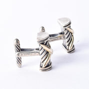 David Yurman 14K Gold & Sterling Silver Cable X Crossover Cufflinks