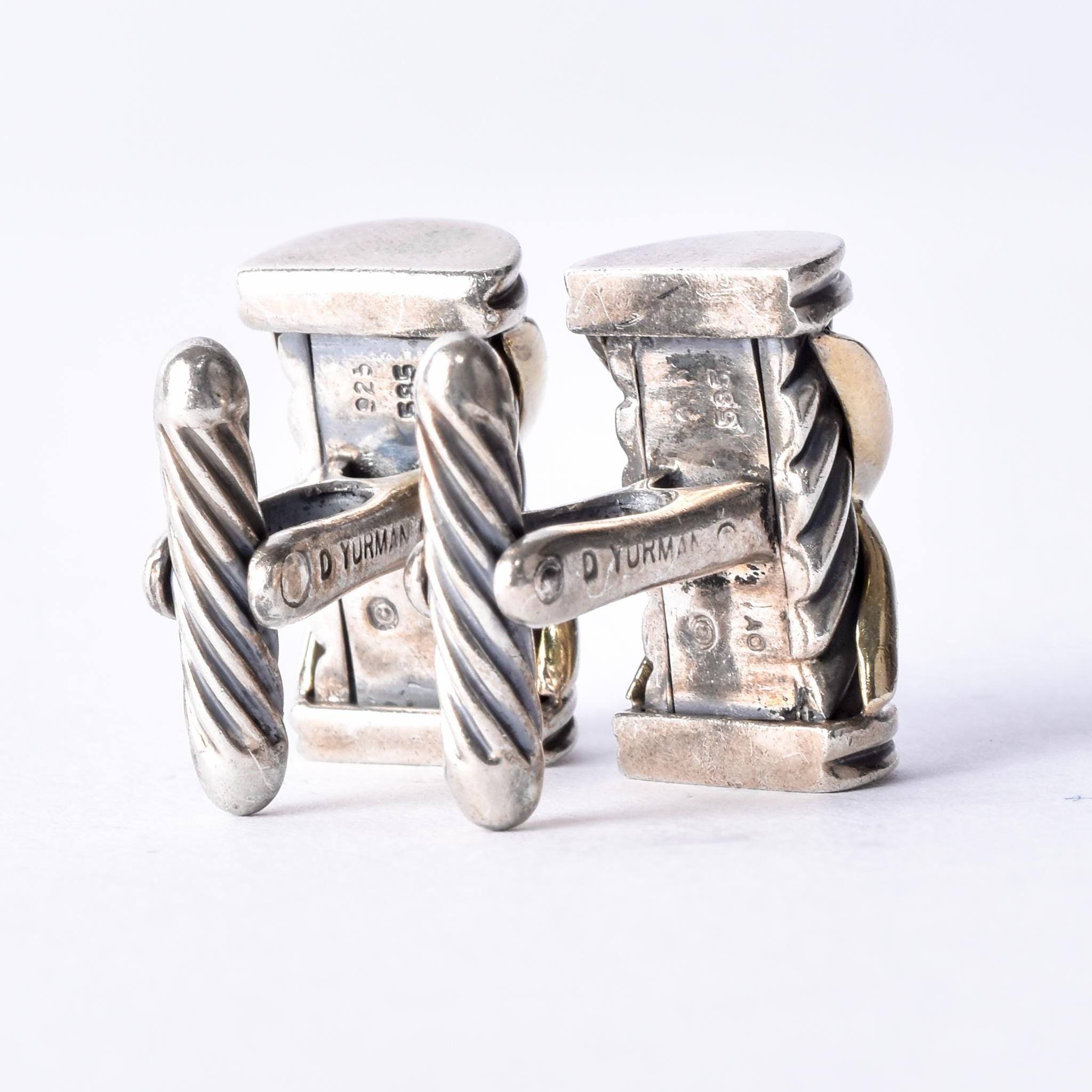 David Yurman 14K Gold & Sterling Silver Cable X Crossover Cufflinks