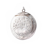 Antique Sterling Silver Pill Box Compact Pendant