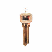 14K Gold & Brass Uncut House Key Pendant