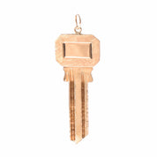 14K Gold & Brass Uncut House Key Pendant
