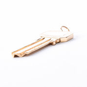 14K Gold & Brass Uncut House Key Pendant