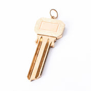 14K Gold & Brass Uncut House Key Pendant