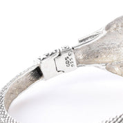 Hinged Sterling Silver Dragon Cuff Bracelet