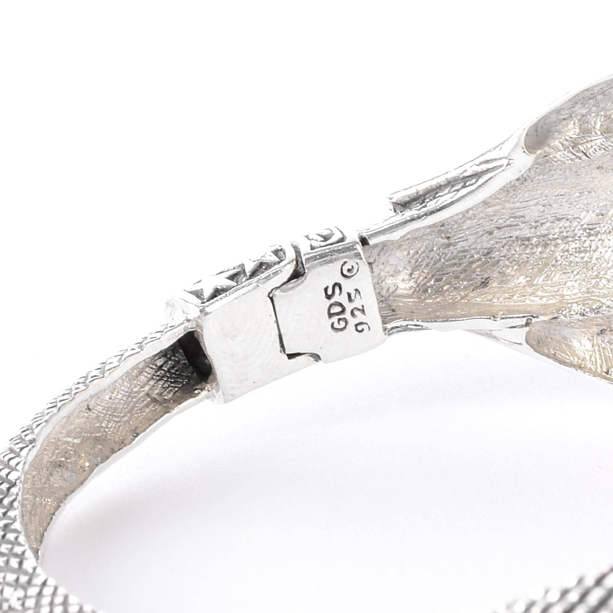 Hinged Sterling Silver Dragon Cuff Bracelet
