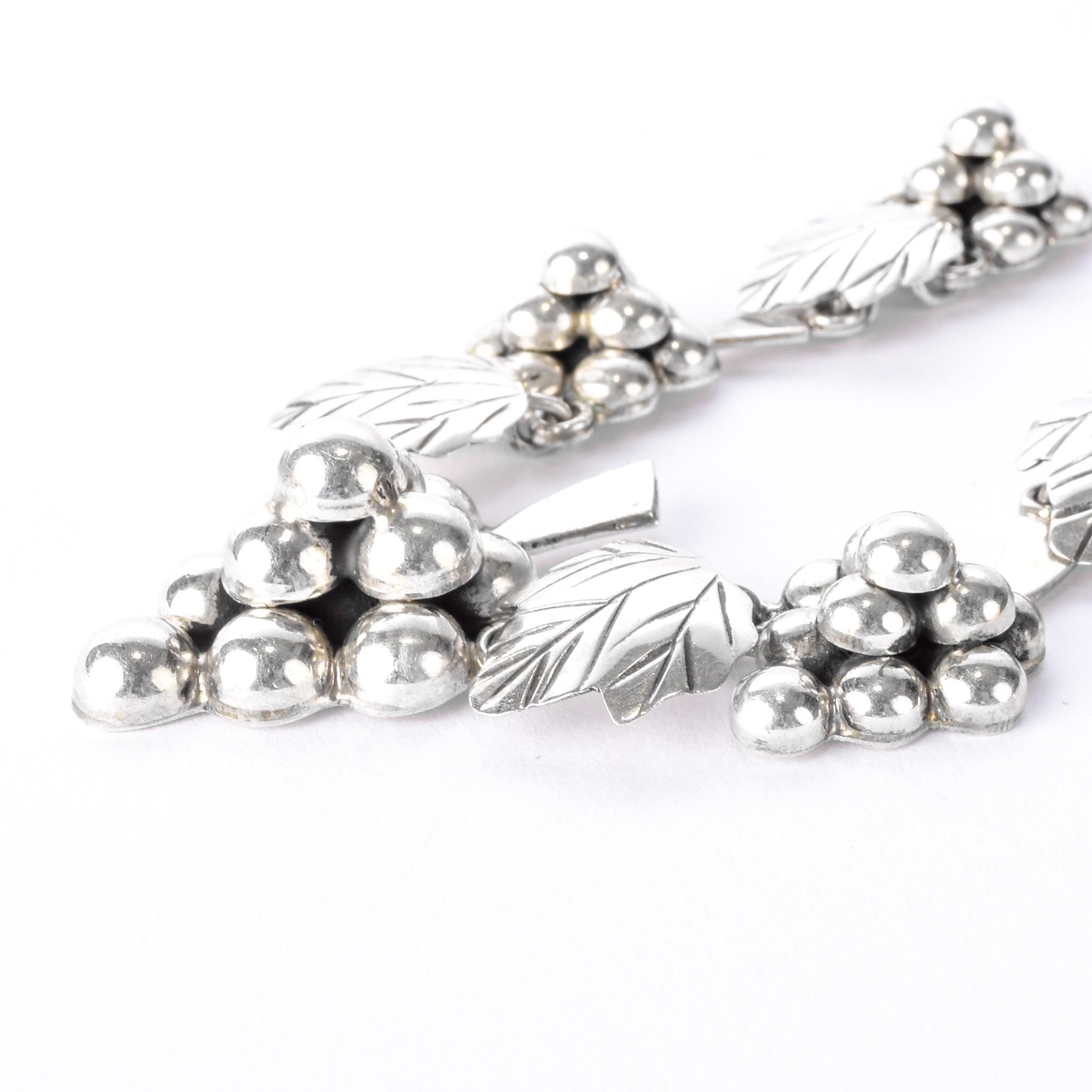 Mexican Sterling Silver Grape Cluster Necklace
