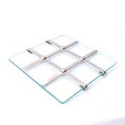 1970s Glass and Steel Tic-Tac-Toe Board and Pieces