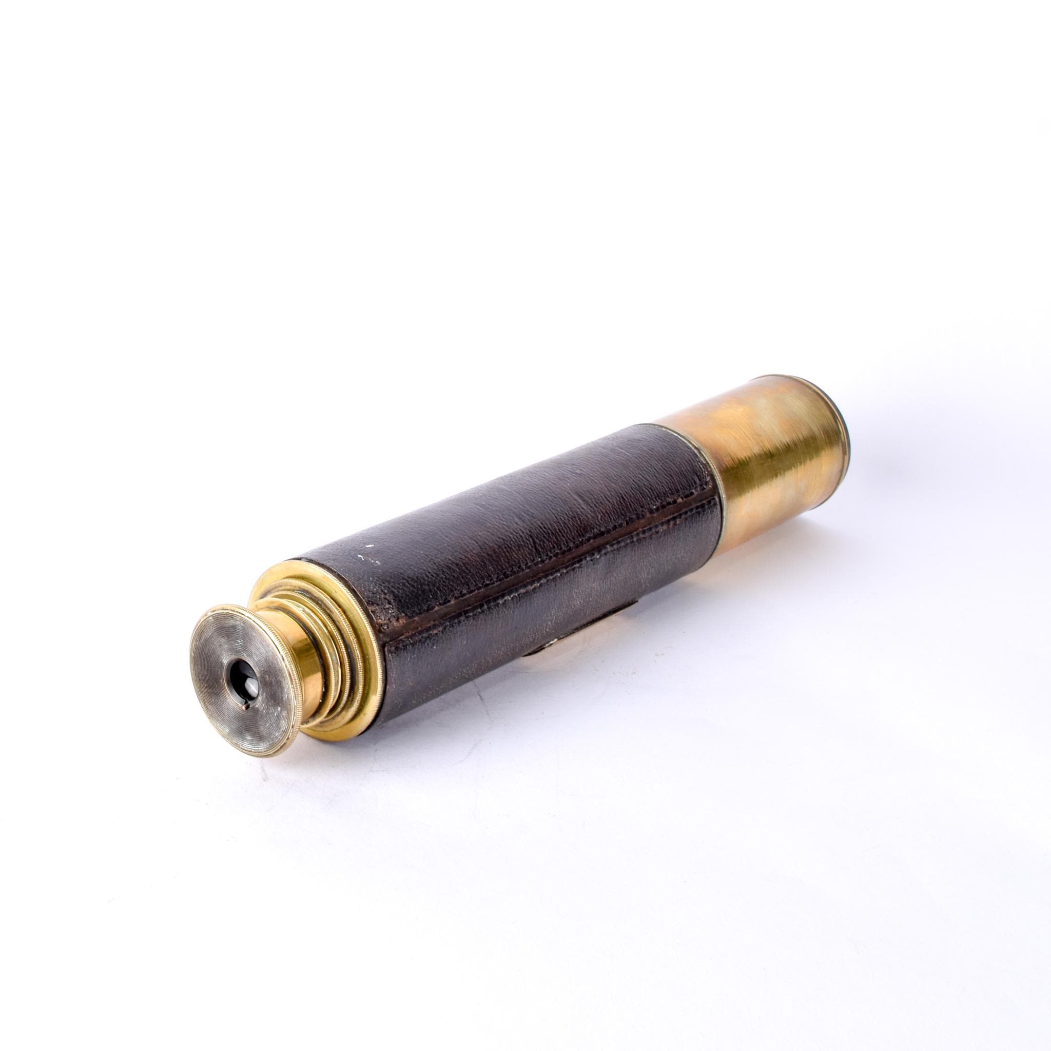 1880s Lord Bury 4 Draw J. H. Steward Brass and Leather Telescope