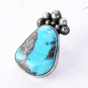 Signed Ruth Ann Begay Navajo Sterling Silver & Turquoise Stud Earrings