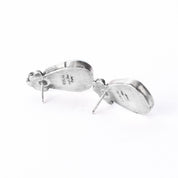 Signed Ruth Ann Begay Navajo Sterling Silver & Turquoise Stud Earrings
