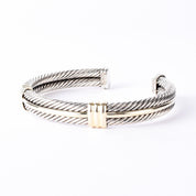 David Yurman 18K Gold & Sterling Silver Triple Cable Cuff Bracelet