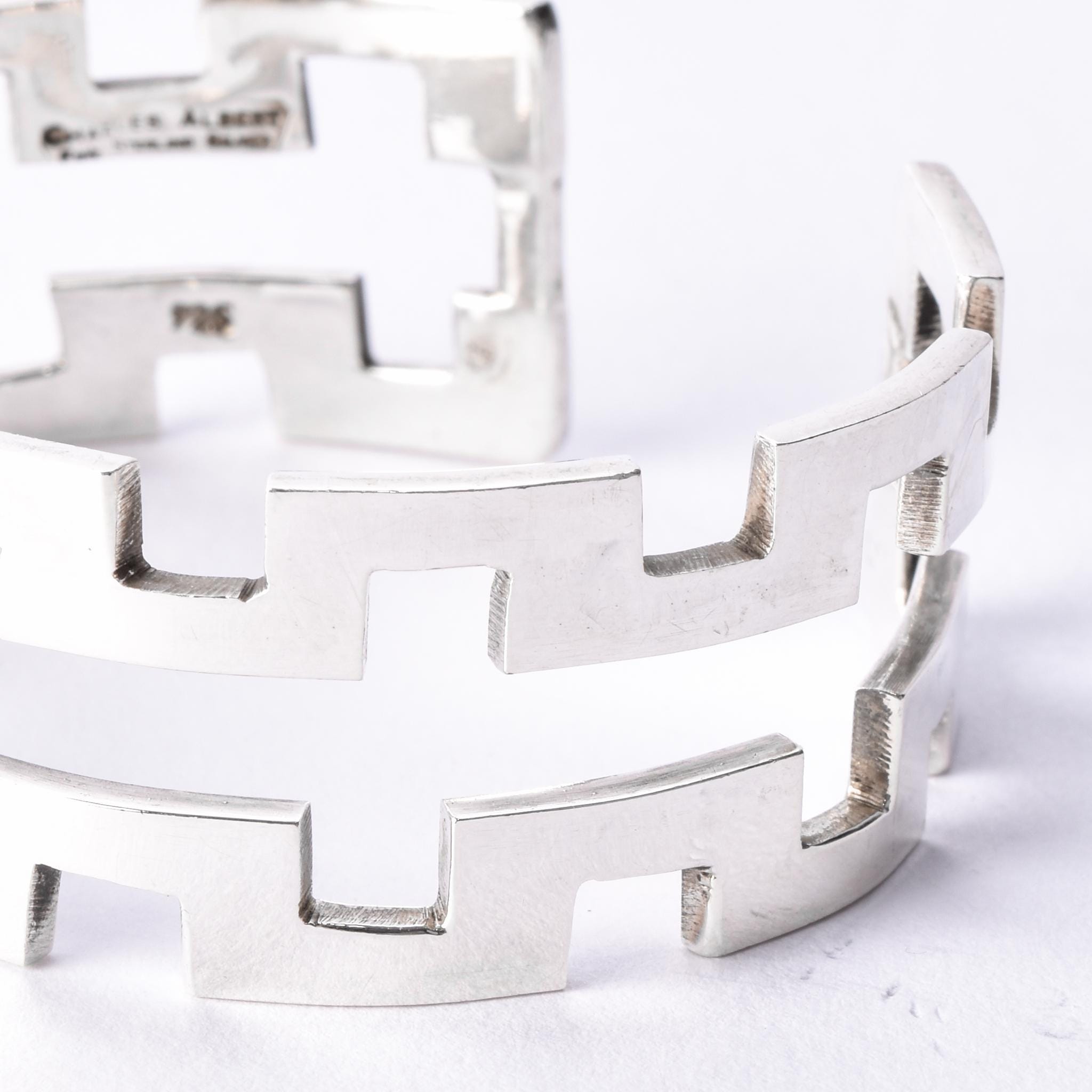 Charles Albert Sterling Silver Geometric Cuff Bracelet