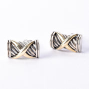 David Yurman 14K Gold & Sterling Silver Cable X Crossover Cufflinks