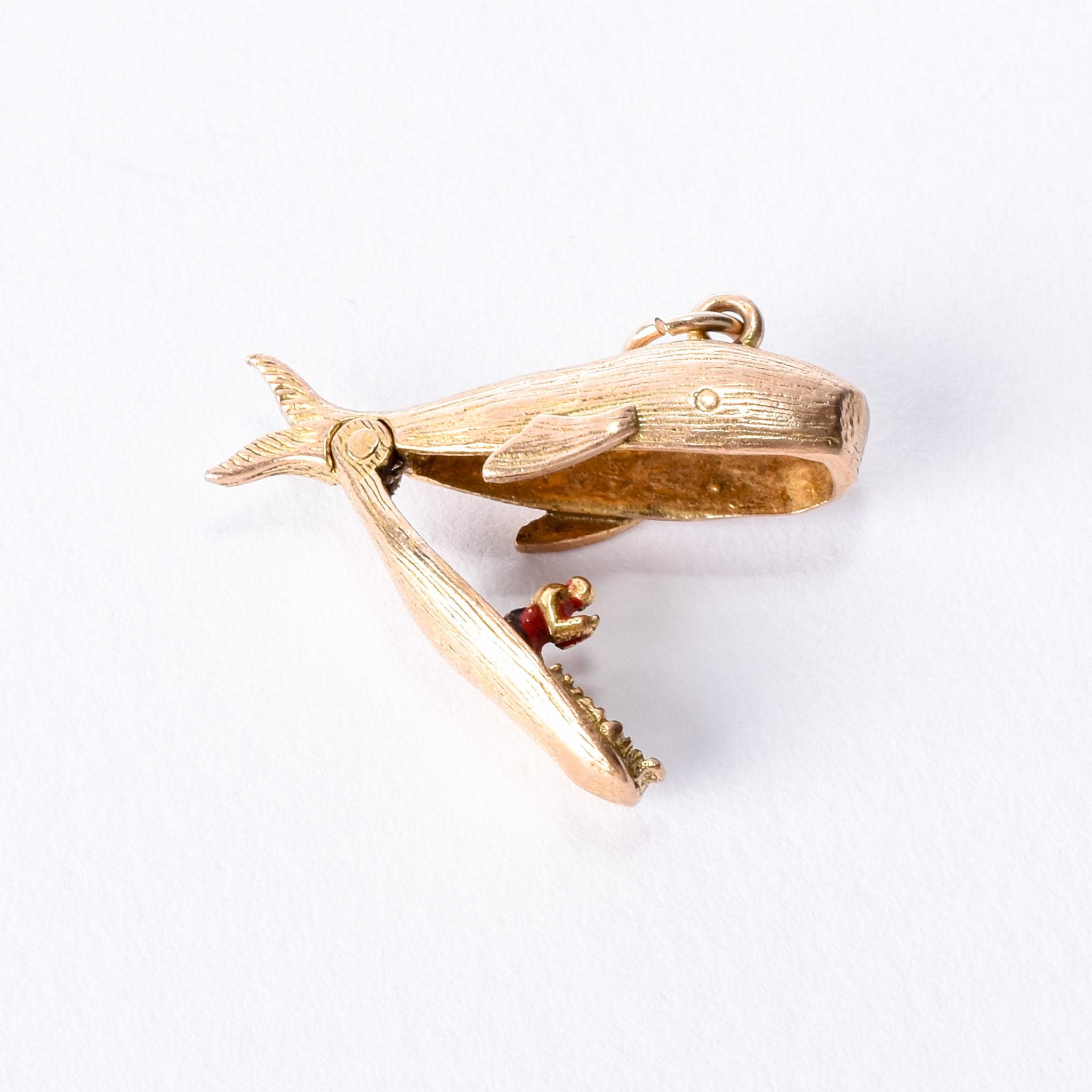Vintage 9K Gold "Jonah and the Whale" Charm, 23mm