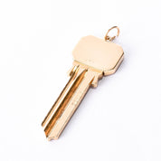 14K Gold & Brass Uncut House Key Pendant