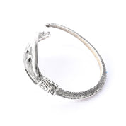 Hinged Sterling Silver Dragon Cuff Bracelet
