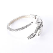 Hinged Sterling Silver Dragon Cuff Bracelet
