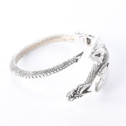 Hinged Sterling Silver Dragon Cuff Bracelet