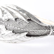 Hinged Sterling Silver Dragon Cuff Bracelet