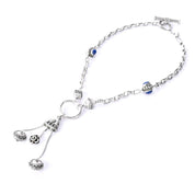 Sterling Silver Ornate Tassel Necklace with Lapis Lazuli Beads