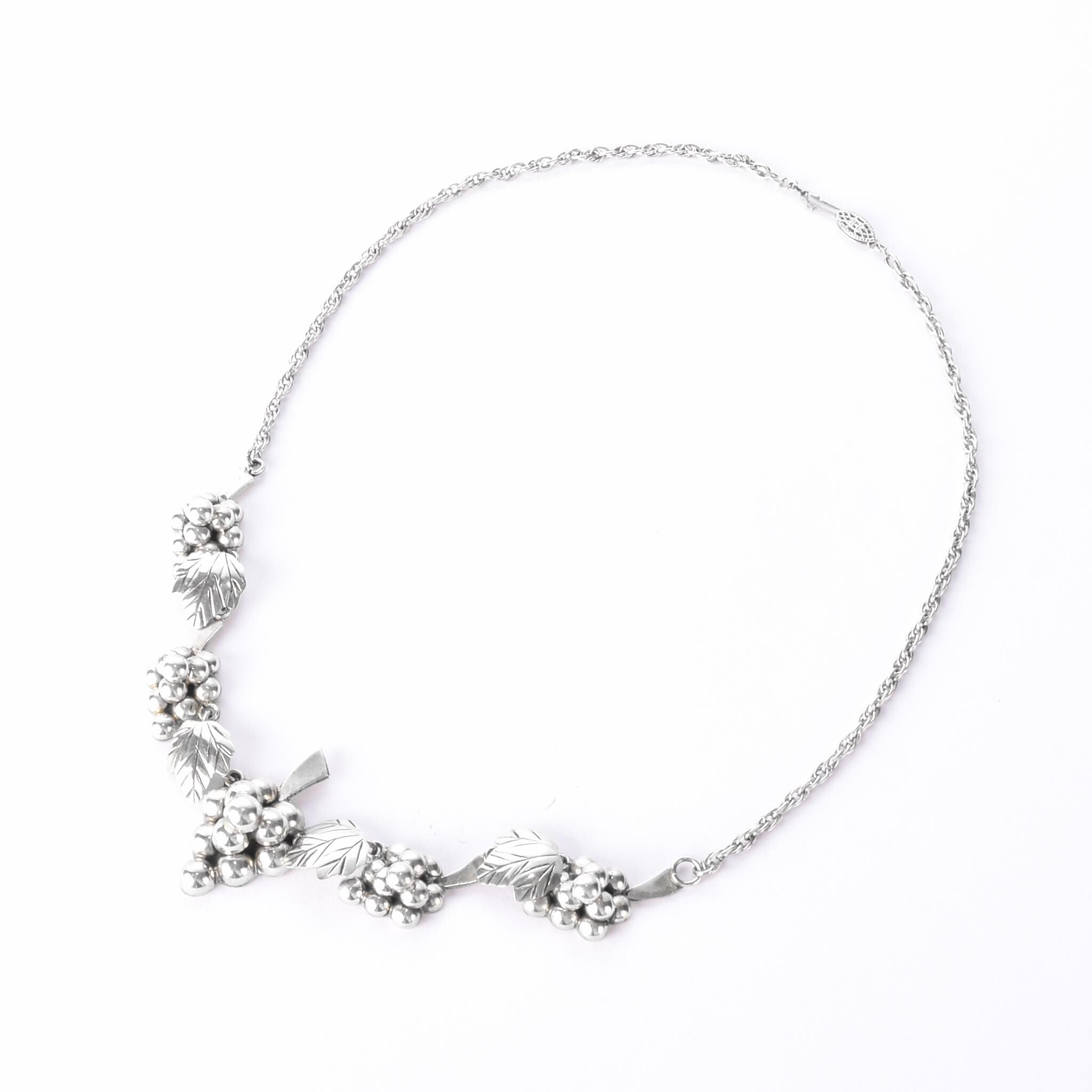 Mexican Sterling Silver Grape Cluster Necklace