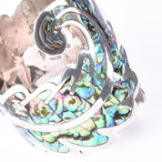 Los Ballesteros Sterling Silver Abalone Clamper Bracelet