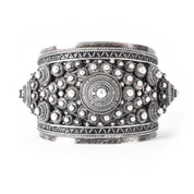 Thailand/Siam Sterling Silver Intricate Geometric Filigree Cuff Bracelet