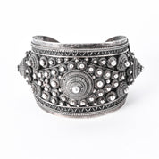 Thailand/Siam Sterling Silver Intricate Geometric Filigree Cuff Bracelet