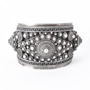 Thailand/Siam Sterling Silver Intricate Geometric Filigree Cuff Bracelet