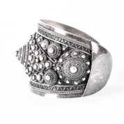 Thailand/Siam Sterling Silver Intricate Geometric Filigree Cuff Bracelet