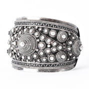 Thailand/Siam Sterling Silver Intricate Geometric Filigree Cuff Bracelet