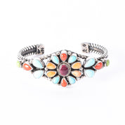 Albert Jake Navajo Sterling Silver Multi-Gemstone Cuff Bracelet