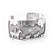 Ken Peshlakai Navajo Sterling Silver Story Teller Bracelet