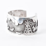 Ken Peshlakai Navajo Sterling Silver Story Teller Bracelet