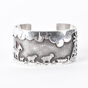 Ken Peshlakai Navajo Sterling Silver Story Teller Bracelet
