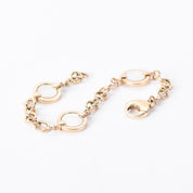 14K Gold Mother of Pearl Chain Link Bracelet