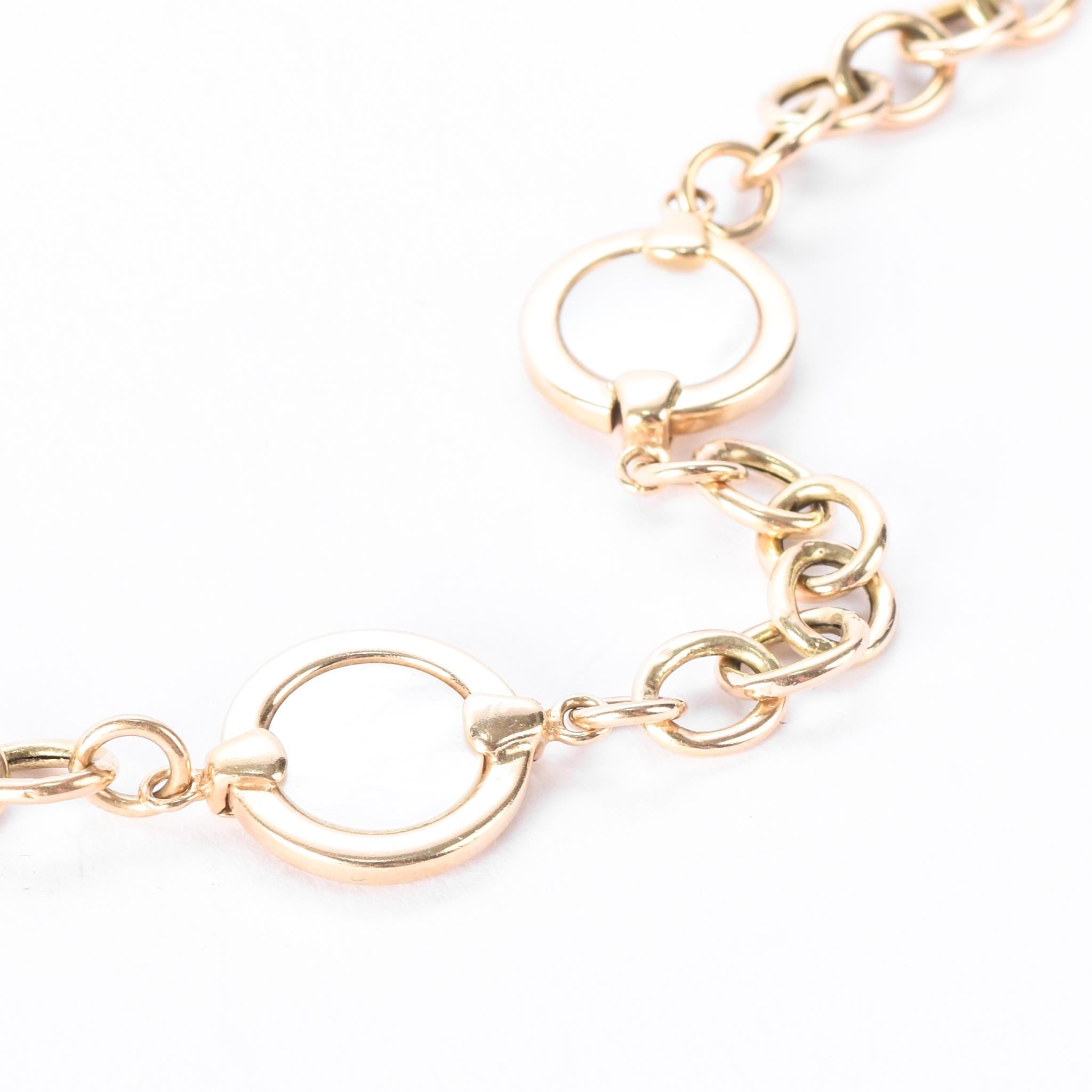 14K Gold Mother of Pearl Chain Link Bracelet