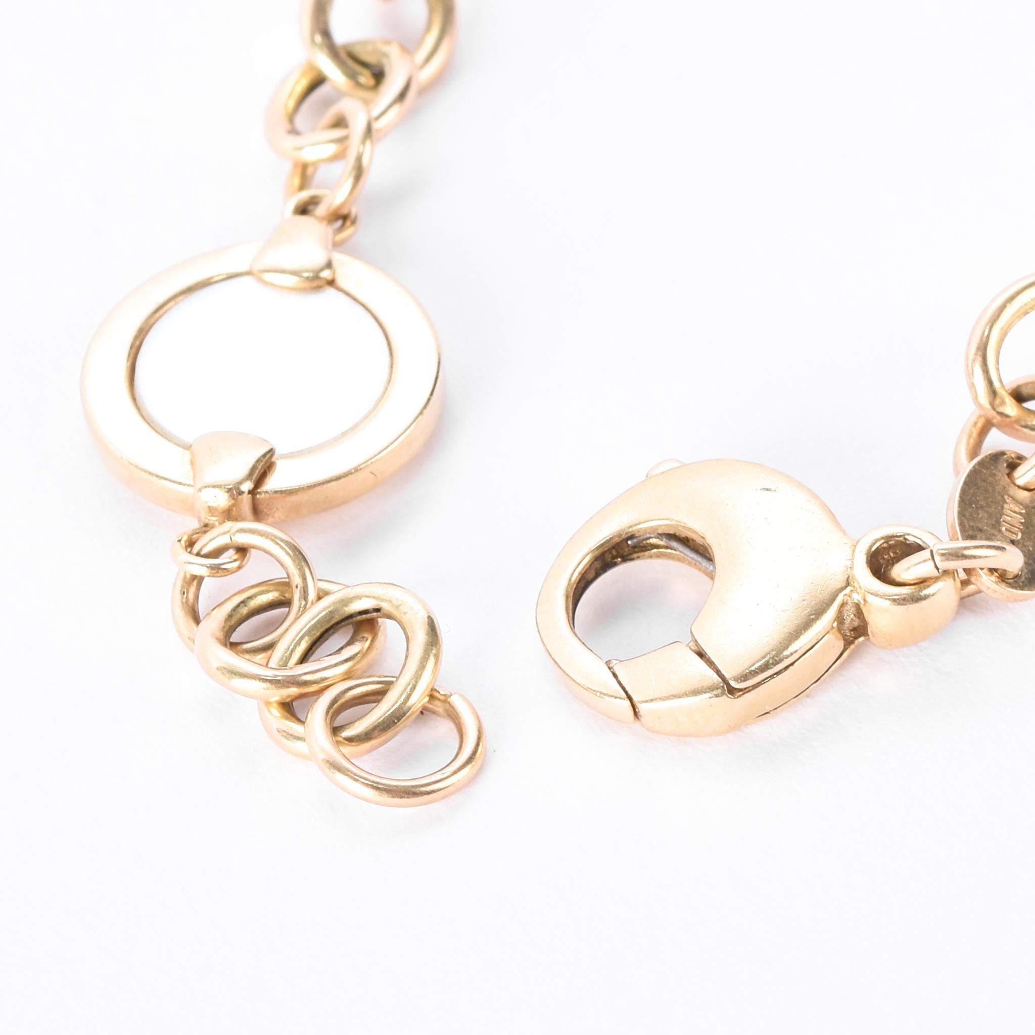 14K Gold Mother of Pearl Chain Link Bracelet