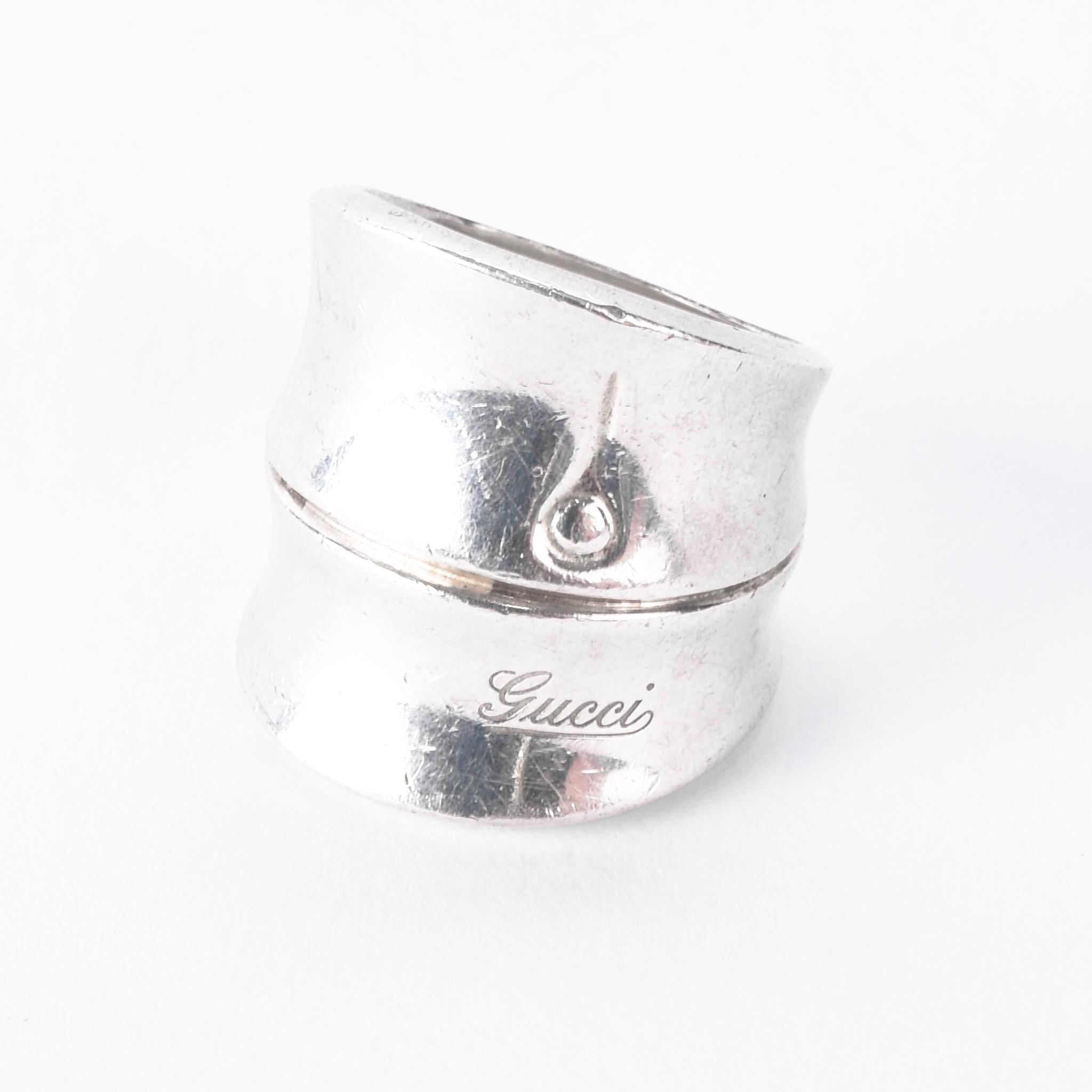 Vintage Gucci Sterling Silver Bamboo Ring