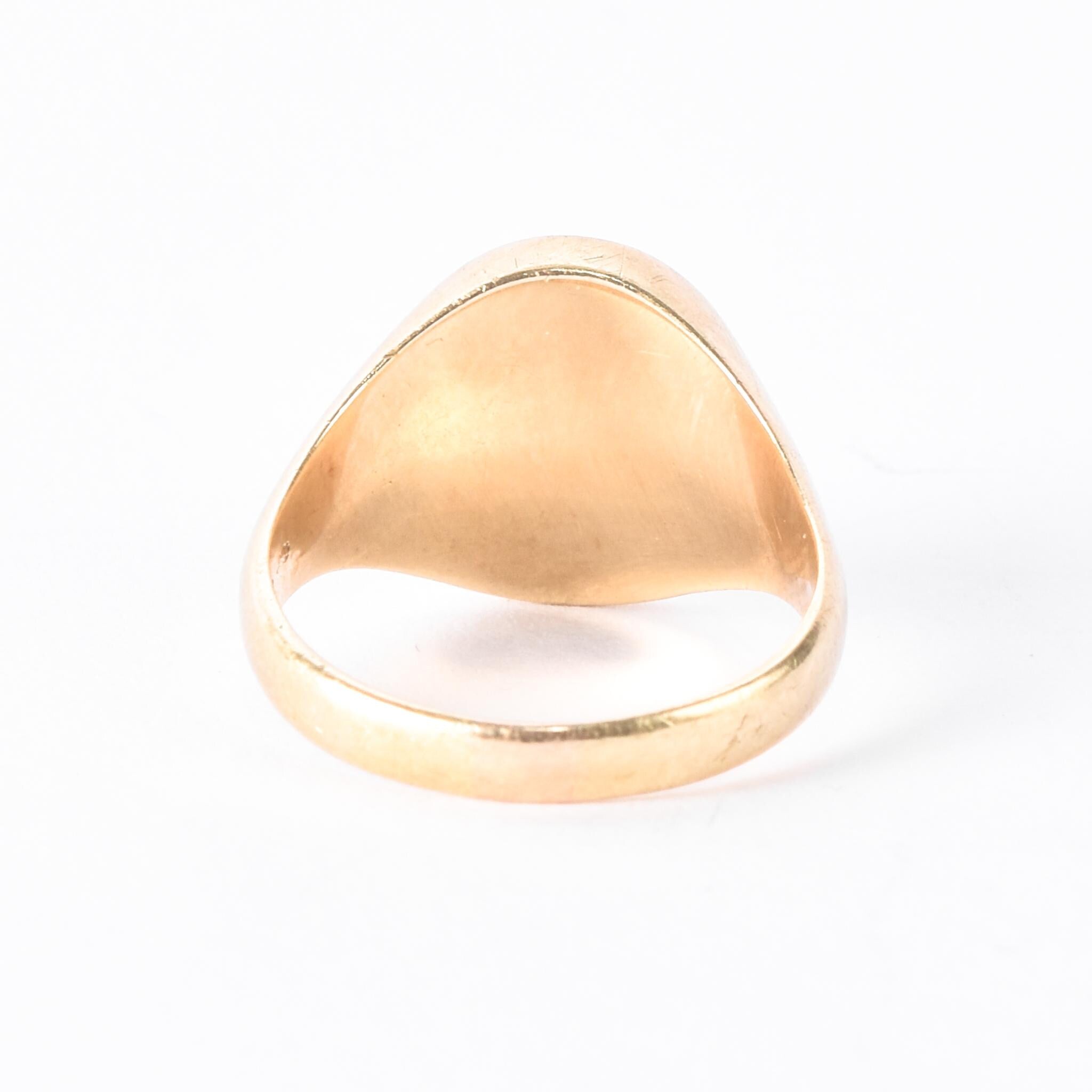 14K Gold Intaglio Blue Sardonyx Family Crest Ring