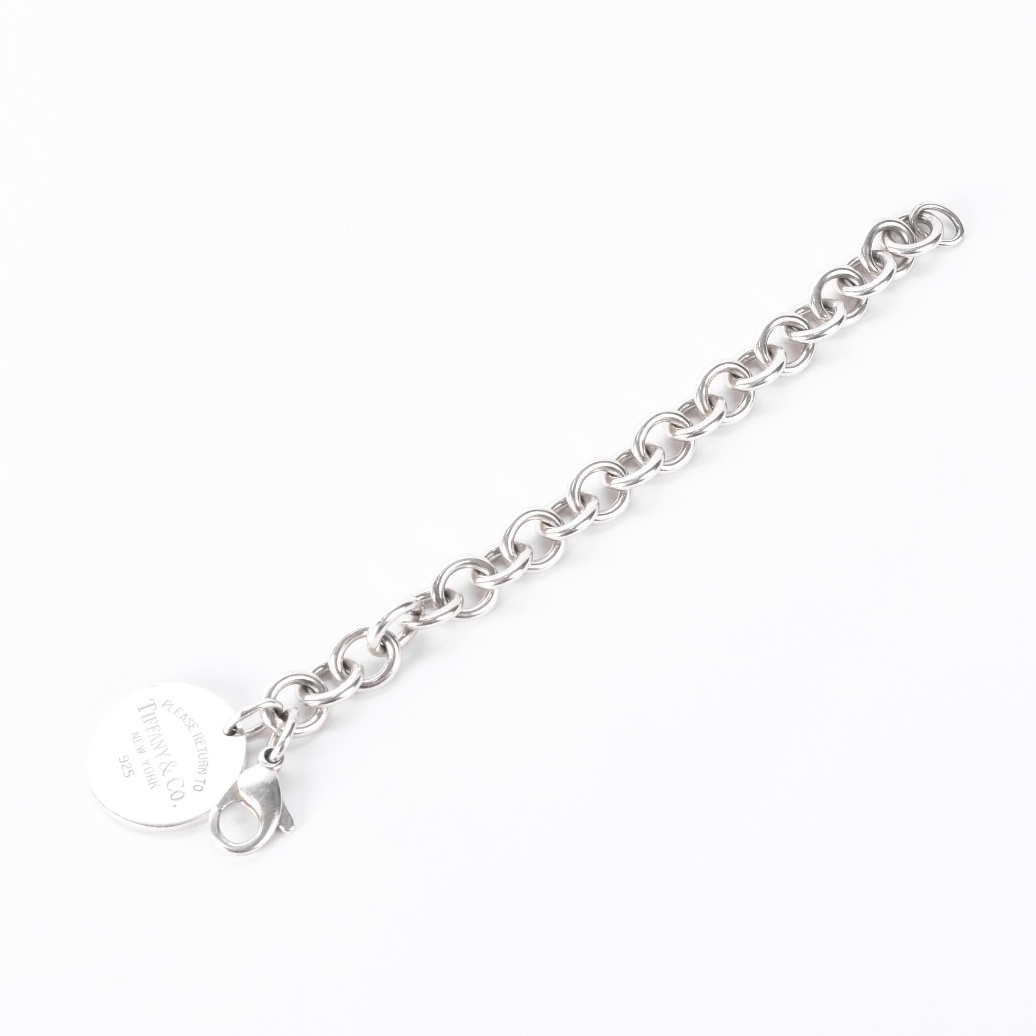 Tiffany & Co. Sterling Silver Round Tag "Return To Tiffany" Bracelet