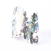 Los Ballesteros Sterling Silver Abalone Clamper Bracelet